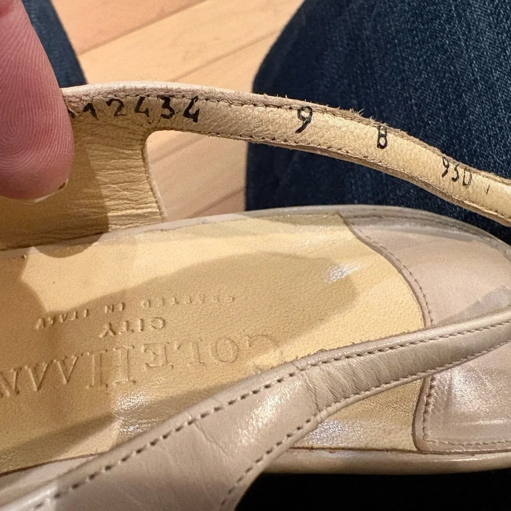 Cole Haan Cream Slingback Heels - Picture 14 of 15